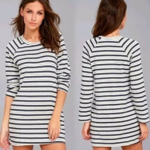 Obey Navy T Shirt Dress - Casual Dresses for Women - Flowy Dresses for Women - Picture 1 of 4